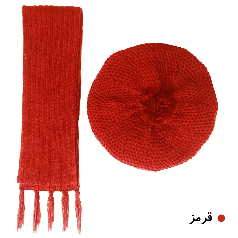 ست کلاه و شال گردن بافتنی زنانه کد B