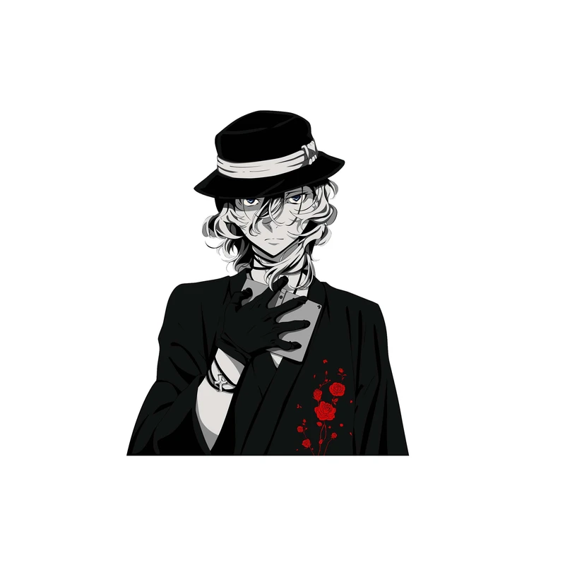استیکر لپ تاپ و موبایل مدل انیمه طرح سگ‌های ولگرد بانگو چویا ناکاهارا Bungo Stray Dogs Chuya Nakahara کد 3206