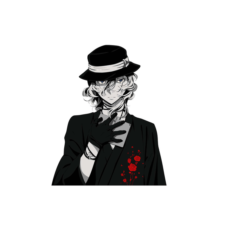استیکر لپ تاپ و موبایل مدل انیمه طرح سگ‌های ولگرد بانگو چویا ناکاهارا Bungo Stray Dogs Chuya Nakahara کد 3206