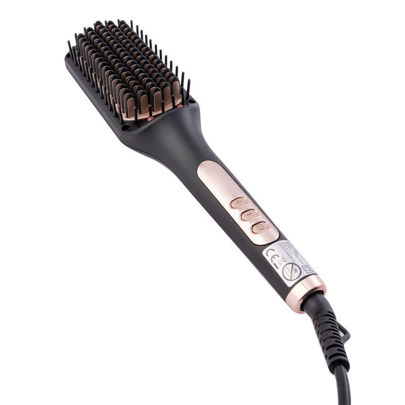 برس حرارتی دی اس پی مدل dsp-11009، با صفحات از جنس آلومینیوم، دارای نشانگر LED، تکنولوژی گرم شدن PTC، فناوری تولید یون، گستره دما 120 تا 160 درجه سانتی‌گراد، به همراه سیم 1.5 متری
