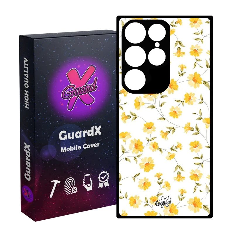 کاور گارد ایکس طرح گل مدل Glass10415 مناسب برای گوشی موبایل سامسونگ Galaxy S24 Ultra
