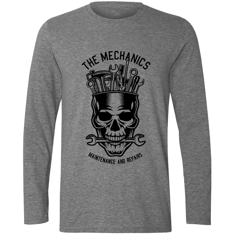 تی شرت آستین بلند مردانه مدل جمجمه وابزار F389