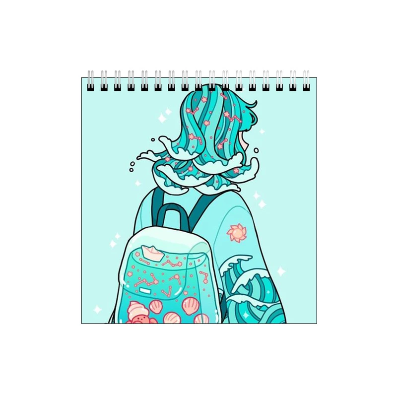 دفتر طراحی طرح دختر و کوله و دریا کد 3945749