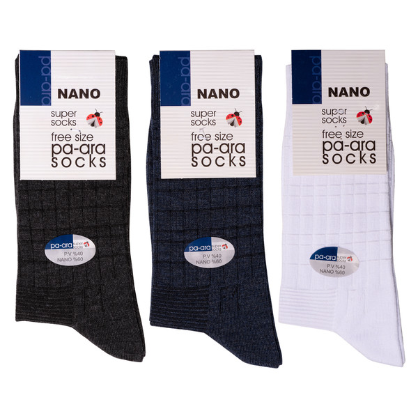 جوراب مردانه پاآرا مدل نانو 60 کد 6012 مجموعه 3 عددی