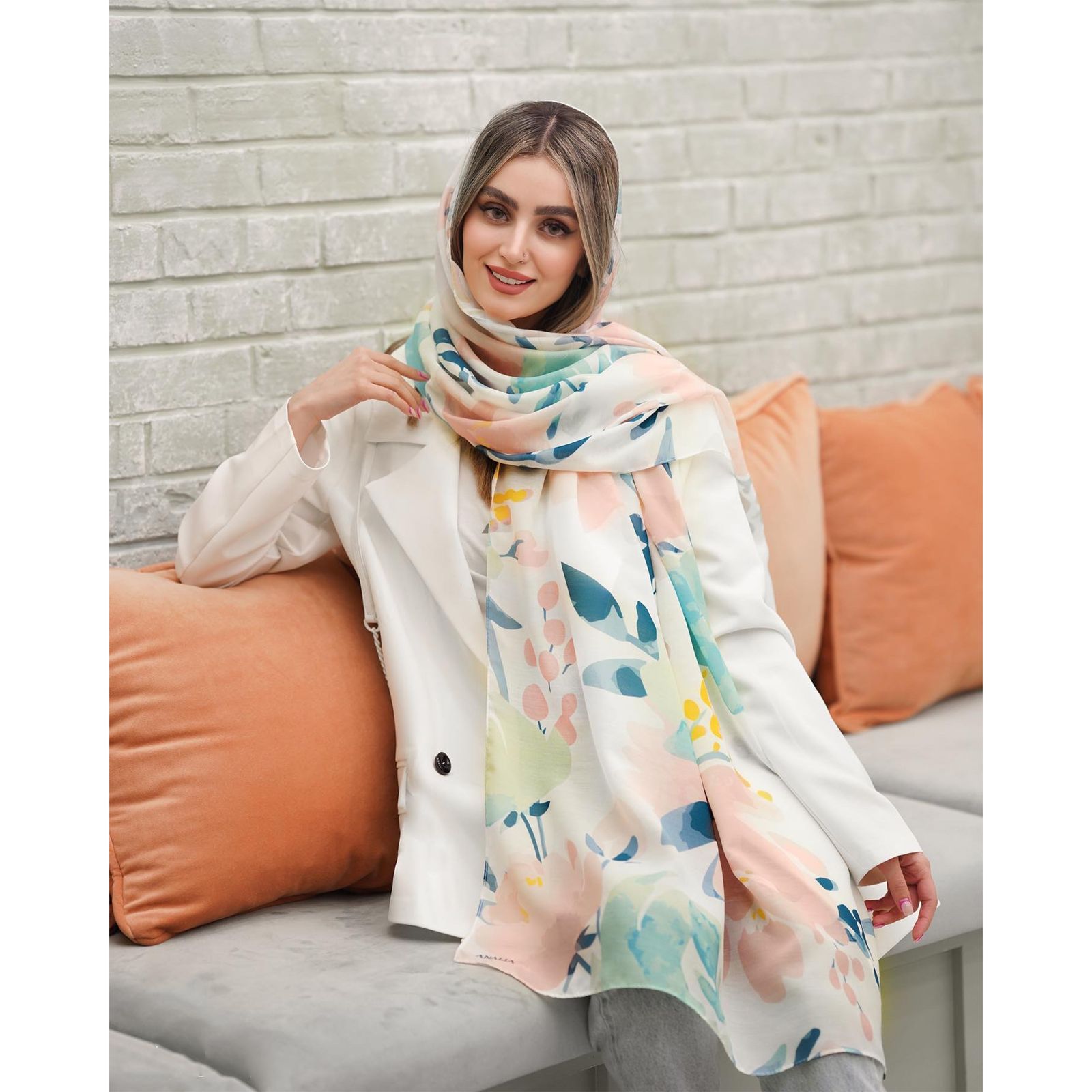 شال زنانه مدل تابستانه برگ کد ana-1493 -  - 3