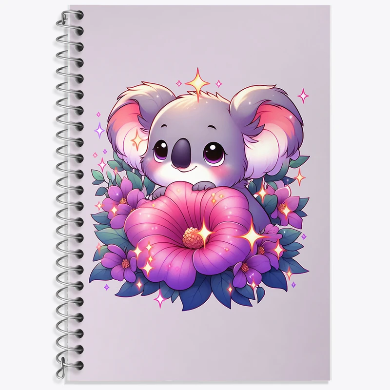 دفتر زبان 50 برگ خندالو مدل سه خط طرح راکون بامزه کد F8428