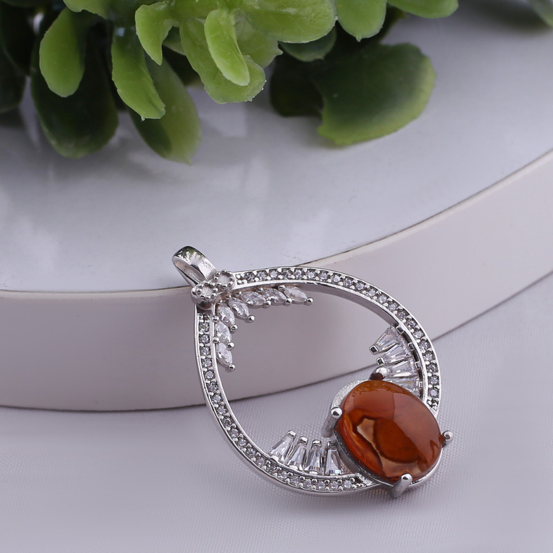 آویز گردنبند نقره زنانه مدل عقیق کد AG 004