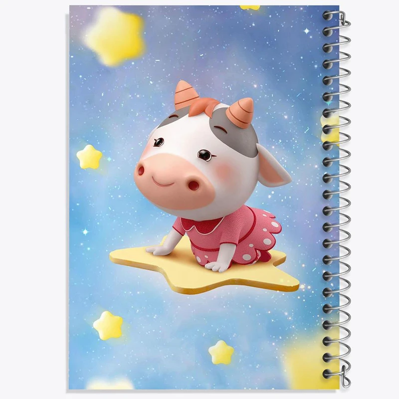 دفتر ژورنال نویسی 50 برگ خندالو مدل نقطه ای طرح گاو کد 3410