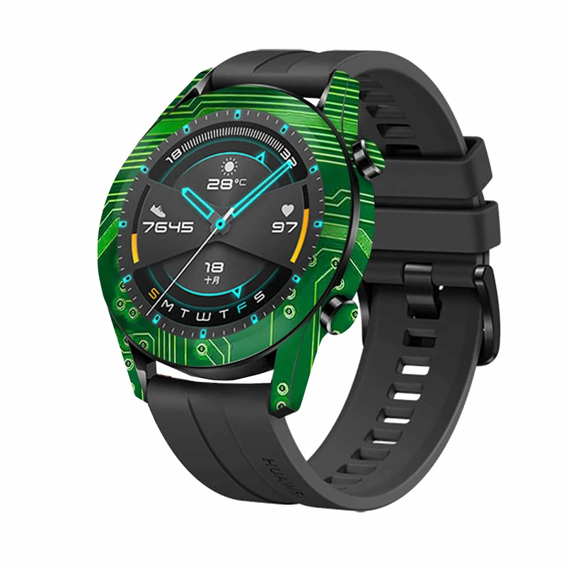 برچسب ماهوت طرح Green-Printed-Circuit-Board مناسب برای ساعت هوشمند هوآوی Watch GT2