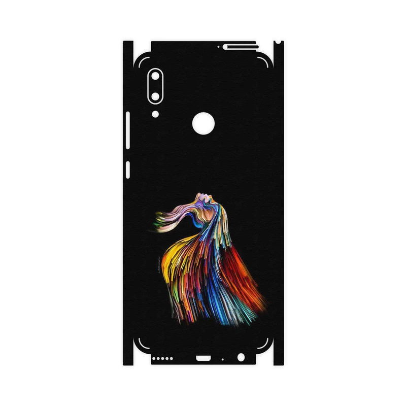 برچسب پوششی ماهوت مدل Rainbow Hair Digital Art-FullSkin مناسب برای گوشی موبایل هوآوی P Smart 2019