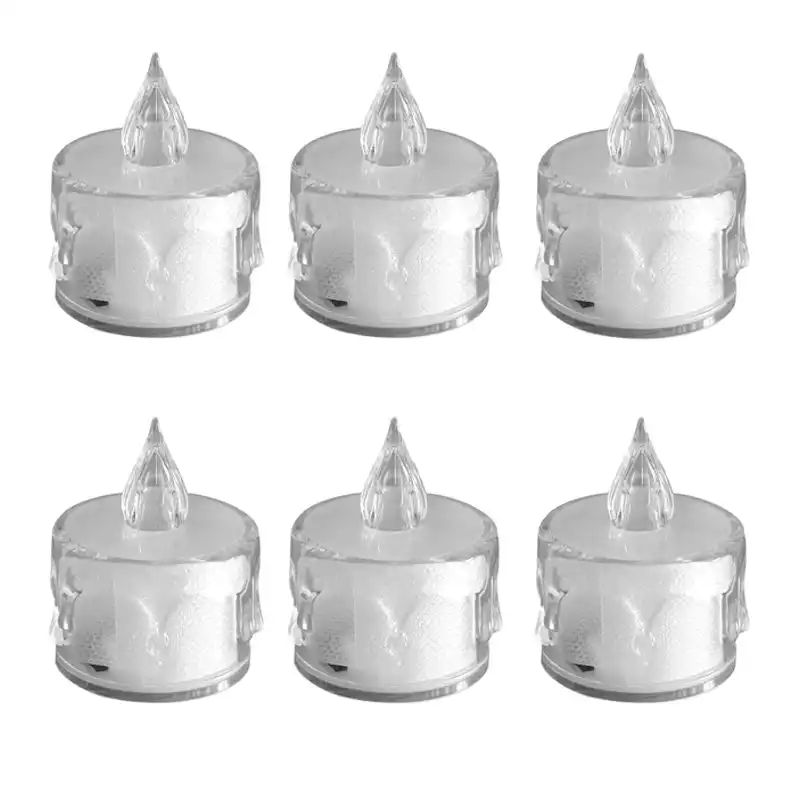 شمع ال ای دی مدل شفاف بسته 6 عددی