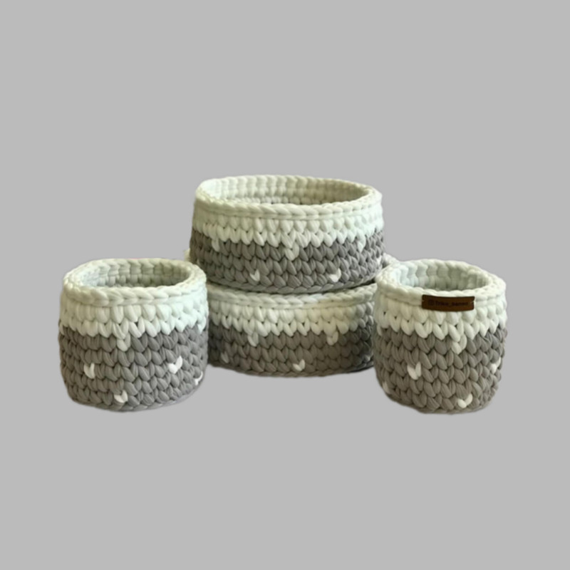 سبد قلاب بافی تریکو کد 4534 مجموعه 4 عددی