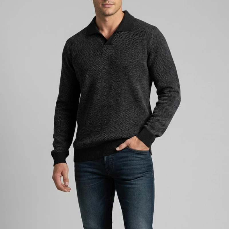 پلیور یقه برگردان مردانه ترندیول مدل 831636408