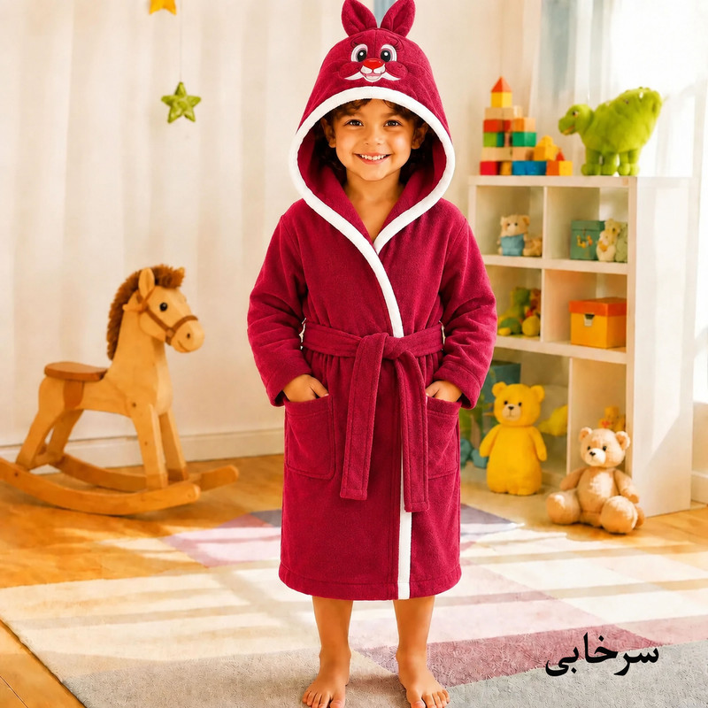 حوله پالتویی کودک و‌ نوزاد پودیران بافت مدل عروسکی سایز 110*130مناسب برای قد 140 تا 160سانتی متر