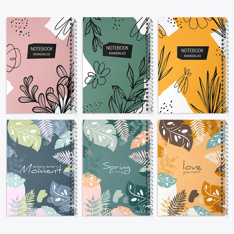 دفتر مشق 50 برگ خندالو طرح برگ مینیمال کد 171 مجموعه 6 عددی