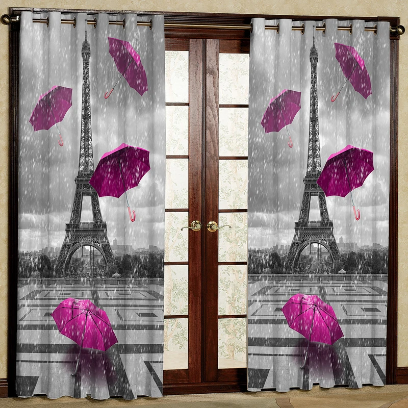 پرده مدل برج و چتر مخمل پانچی کد 367 سایز 140x280 سانتی متر