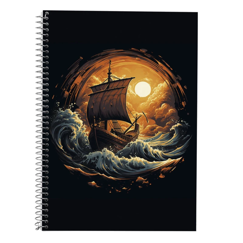 دفتر زبان 50 برگ مدوپد مدل سه خط طرح Vindland Saga کد DF3158