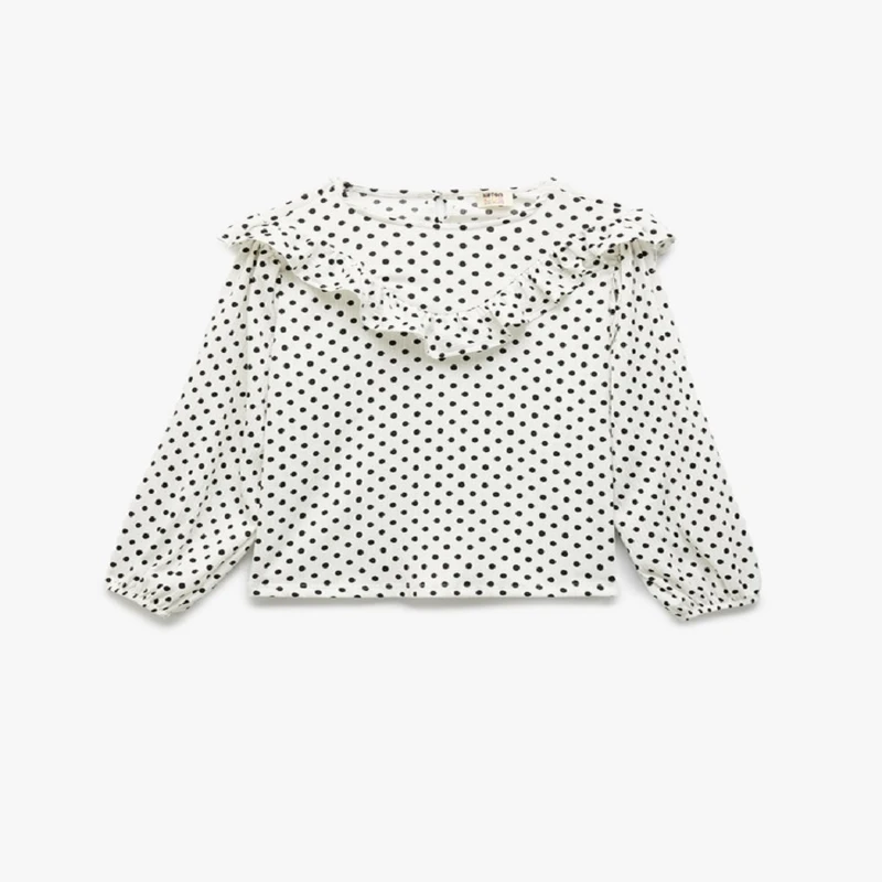 بلوز آستین بلند یقه گرد دخترانه کوتون مدل 5skg60118ak