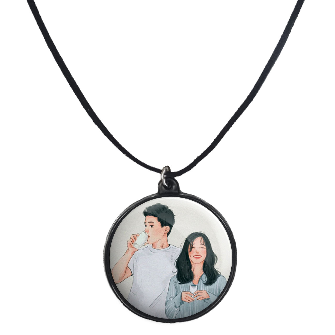 گردنبند پرمانه طرح دخترونه کد pmb.23427 مدل دو طرفه