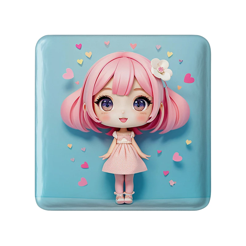 پیکسل خندالو طرح دخترانه (Girlish) مدل مربعی کد 36882