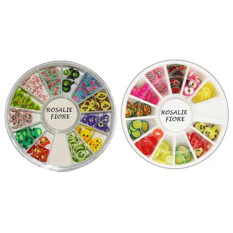 تزیین ناخن رزالی فیوره مدل میوه و حیوانات مجموعه 2 عددی