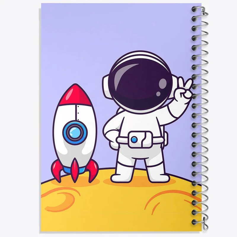 دفتر شطرنجی 50 برگ خندالو طرح فضانورد کد 25115