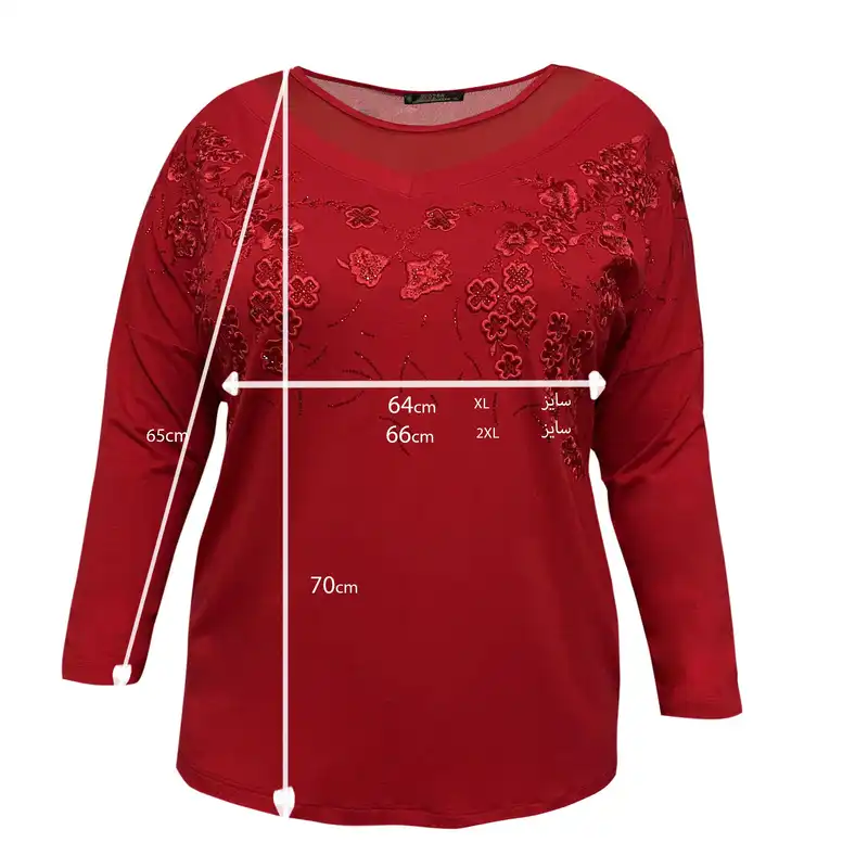 بلوز آستین بلند زنانه کازه مدل ترک گلدار