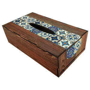 جعبه دستمال کاغذی مدل D115 طرح کاشی چهل تکه