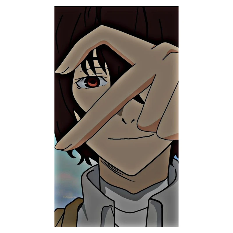 استیکر لپ تاپ و موبایل مدل انیمه طرح سگ‌های ولگرد بانگو اوسامو دازای Bungo Stray Dogs Osamu dazai کد 351