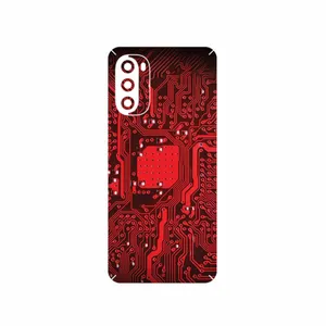MAHOOT Red_Printed_Circuit_Board Cover Sticker for Motorola Moto G52