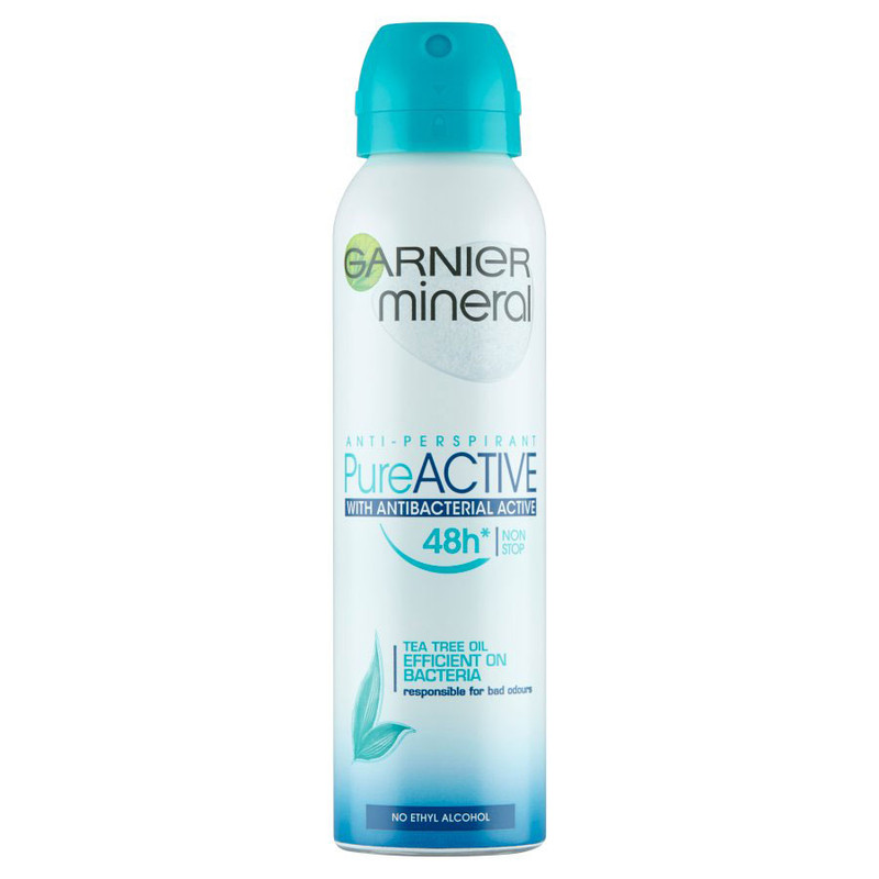 اسپری ضد تعریق زنانه گارنیه مدل Pure Active Antibacterial حجم 150 میلی لیتر اسپری ضد تعریق زنانه گارنیه مدل Pure Active Antibacterial حجم 150 میلی لیتر