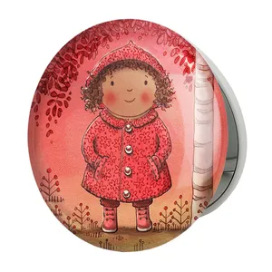 آینه جیبی خندالو طرح دخترونه مدل تاشو کد 6097 