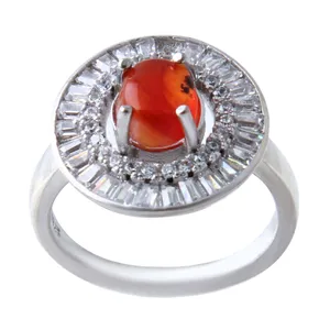 انگشتر نقره زنانه مدل سنگ عقیق یمانی کد AWR_782