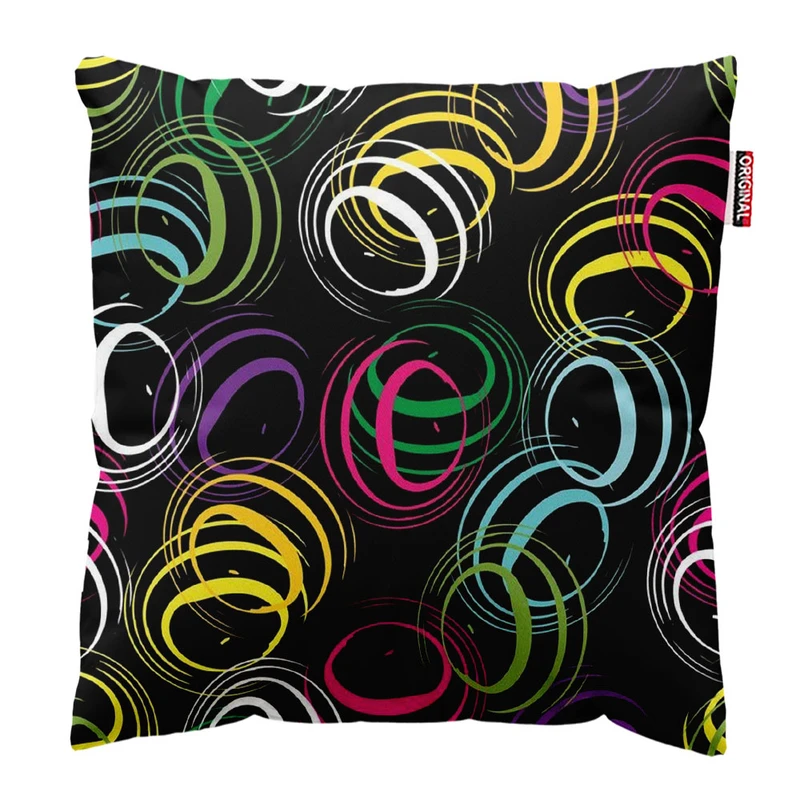   کوسن پاد آفرین طرح دایره های رنگی سایز 30*30 سانتی متر کد 1054