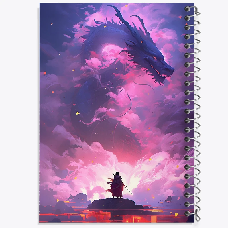 دفتر شطرنجی 50 برگ خندالو طرح اژدهای بنفش کد N4129