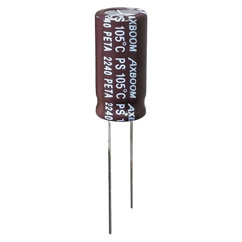 خازن الکترولیت 220 میکروفاراد 25 ولت آکسبوم مدل TEC-22025 بسته 36 عددی