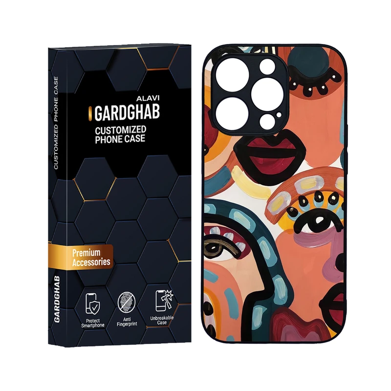 کاور گارد قاب علوی مدل دورژله ای هنری مناسب برای گوشی موبایل اپل iPhone 14 Pro