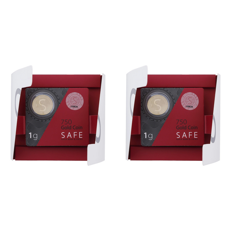 شمش طلای 18 عیار طلای سیف مدل H2 بسته 2 عددی