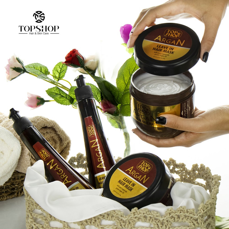 ماسک مو تقویت کننده تاپ شاپ مدل آرگان حجم 500 میلی لیتر ماسک مو تقویت کننده تاپ شاپ مدل آرگان حجم 500 میلی لیتر