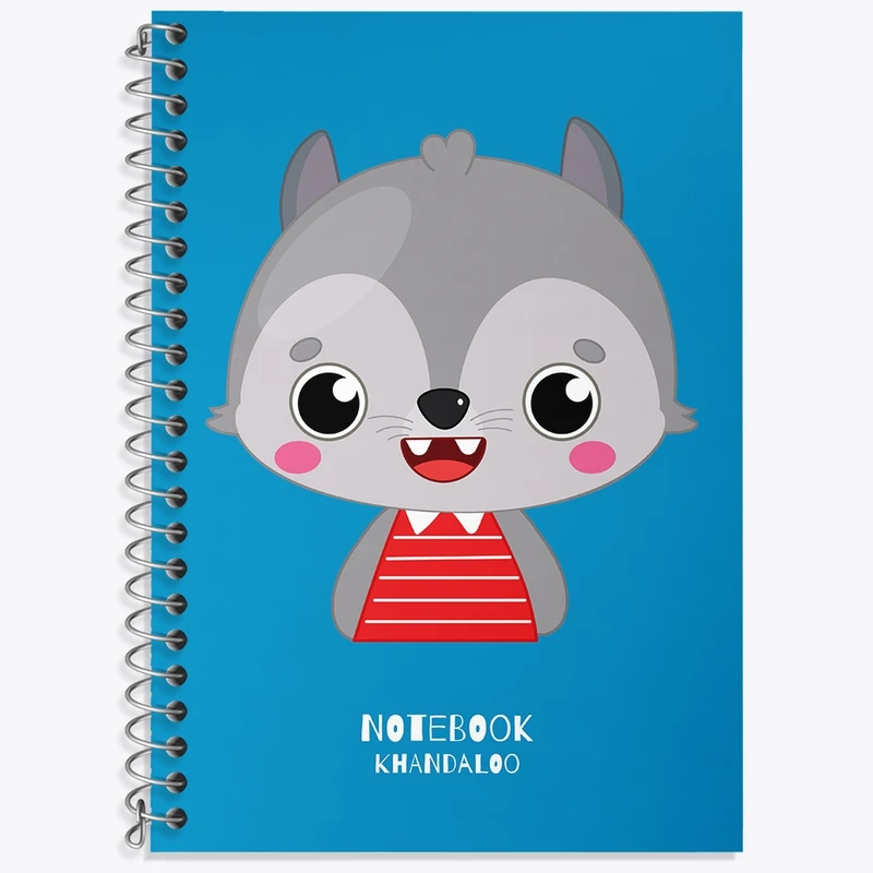 دفتر زبان 50 برگ خندالو مدل سه خط طرح راکون بامزه کد N989