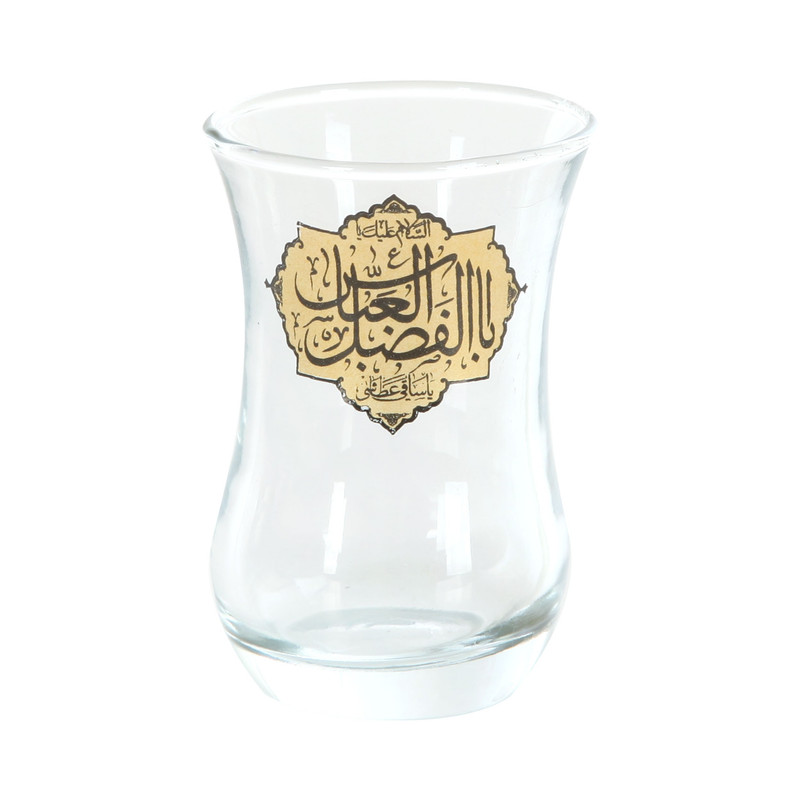 استکان مدل کمرباریک طرح محرم یا اباالفضل عباس کد 4000999 بسته 6 عددی