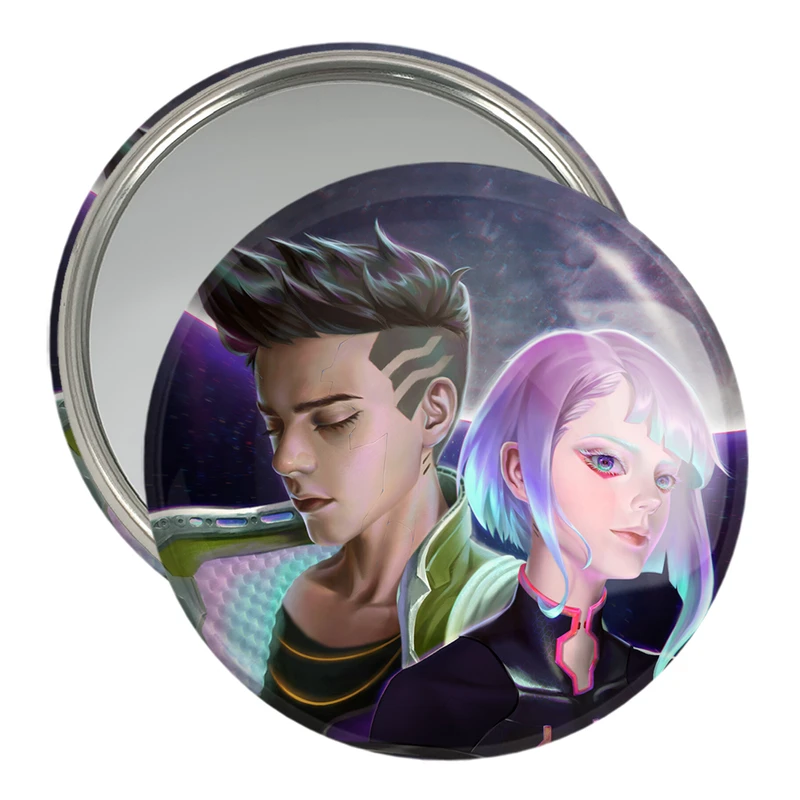 آینه جیبی خندالو مدل لوسی و دیوید انیمه سایبرپانک کد 23993