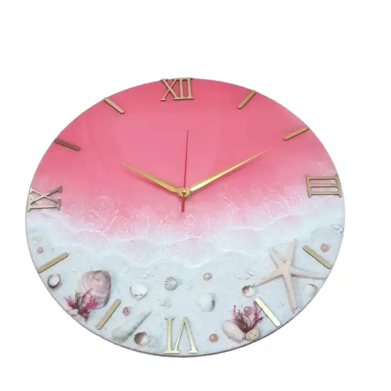 ساعت دیواری رزینی طرح ساحل و دریا