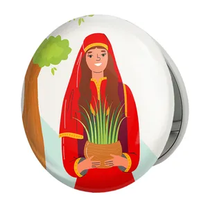 آینه جیبی خندالو طرح نوروز مدل تاشو کد 25583 
