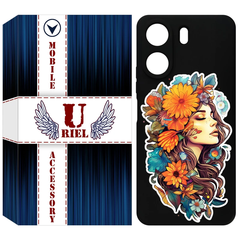 کاور یوریل قاب مدل KSH کد 52 طرح دختر مناسب برای گوشی موبایل شیائومی Redmi 13C 4G / Poco C65
