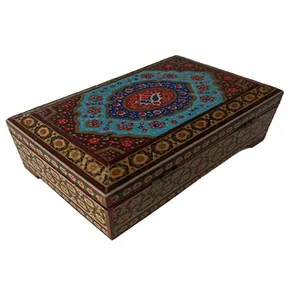 جعبه جواهرات خاتم کاری طرح تذهیب کد 449