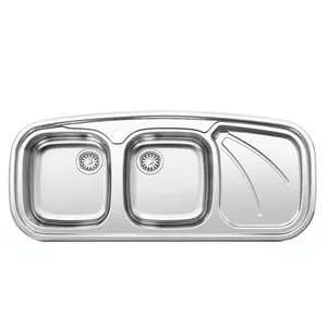 سینک ظرفشویی استیل توکار دو لگنه پلی استیل مدل پروانه کد 110