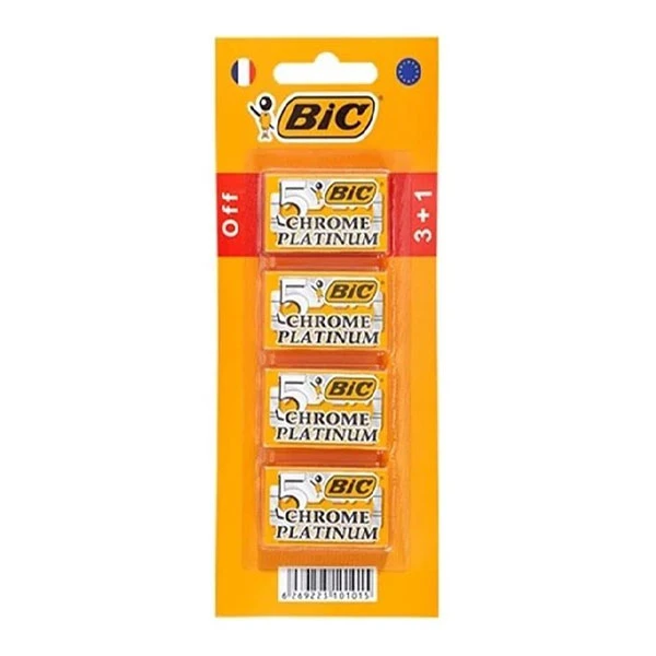 تیغ یدک بیک مدل  double edge platinum بسته 4 عددی