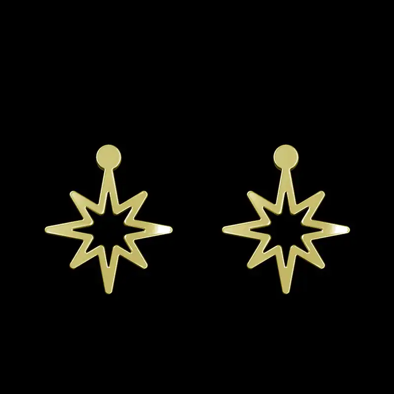 گوشواره طلا 18 عیار زنانه مدوپد مدل ستاره کد GA1-15472