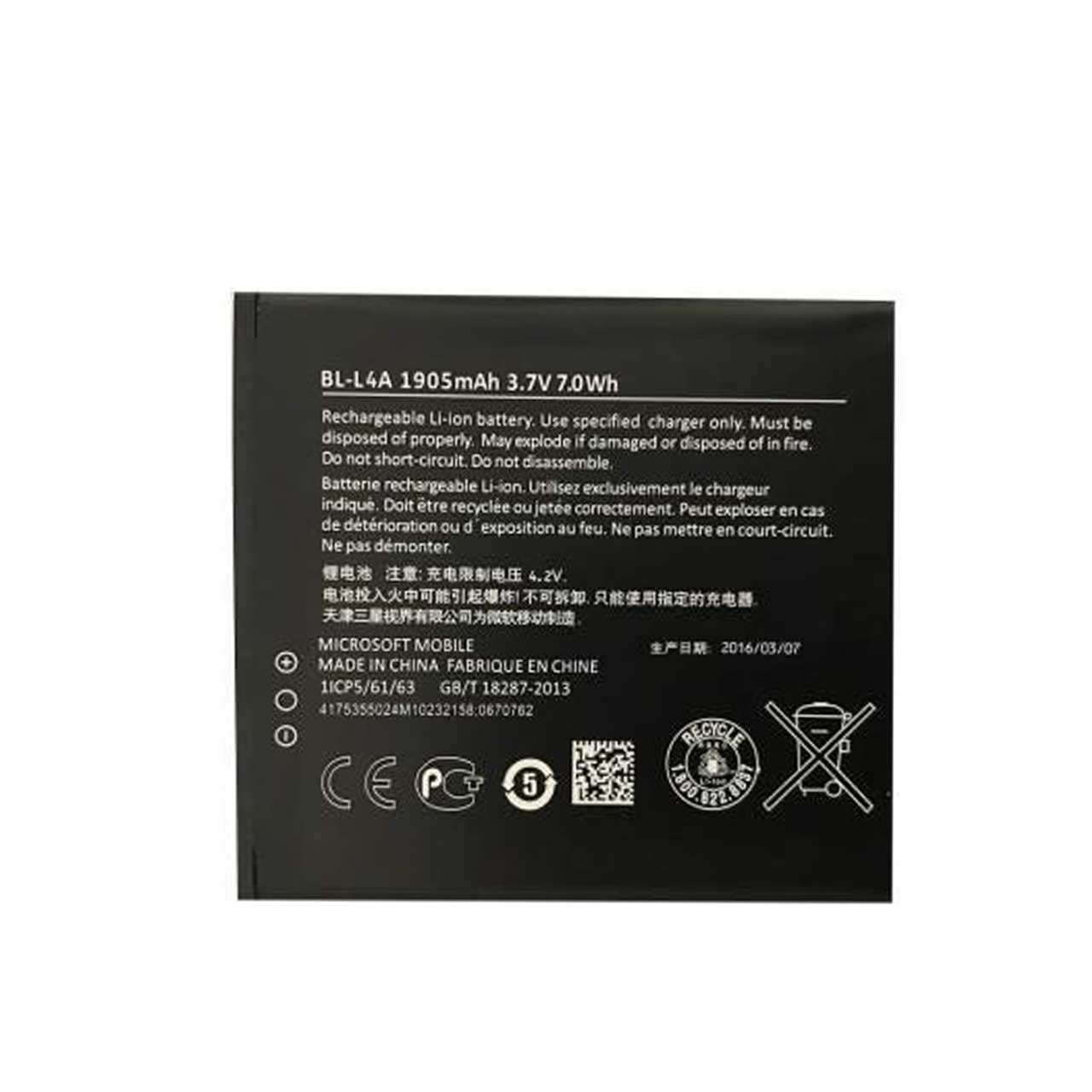 باتری موبایل مدل BL-L4A ظرفیت 1905 میلی آمپر ساعت مناسب برای گوشی موبایل مایکروسافت LUMIA 535
